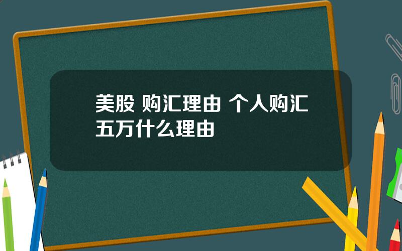 美股 购汇理由 个人购汇五万什么理由